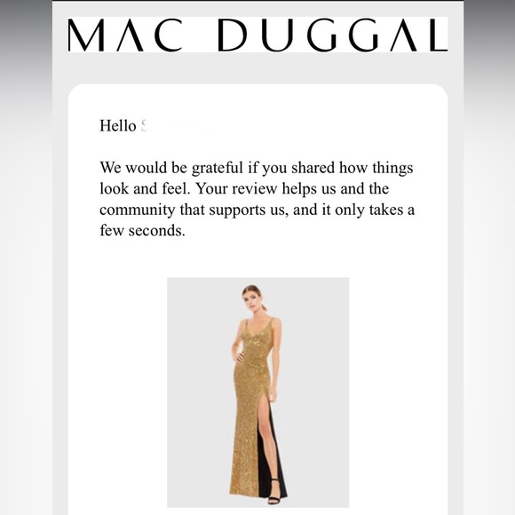 NWT MacDuggal Embellished Metallic High Slit Gown NEW in Gold Sequins - Picture 13 of 13